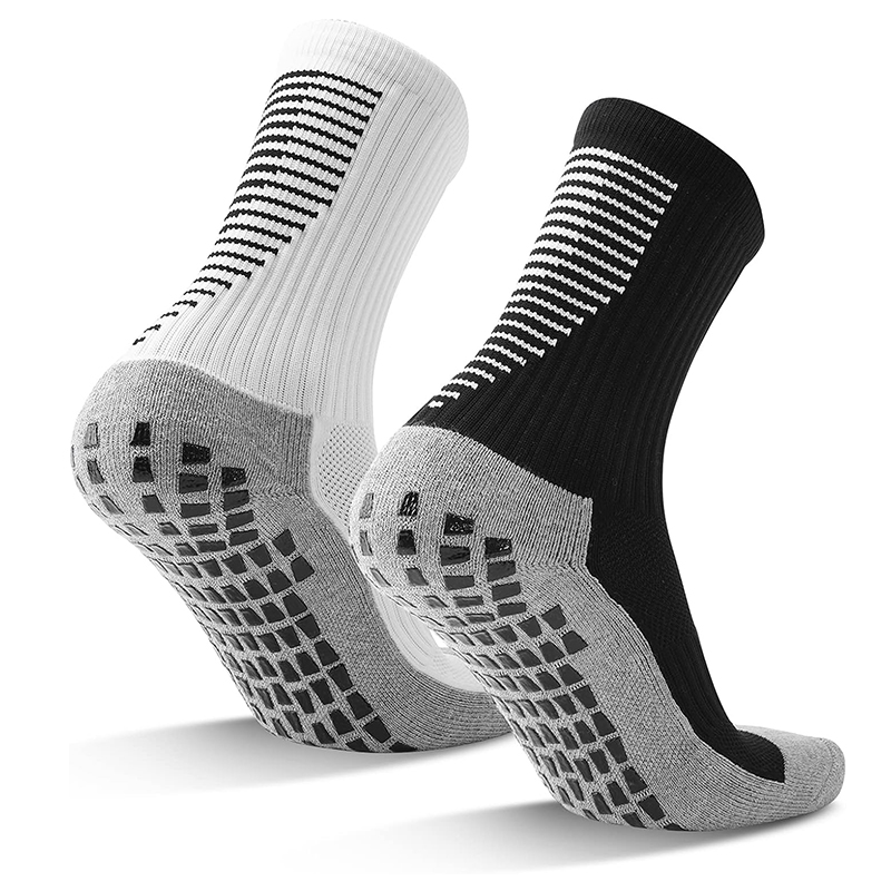Meias de futebol antiderrapantes em jacquard brilhante