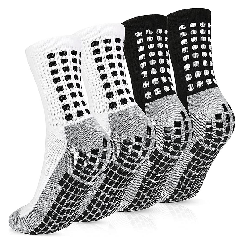 Meias de futebol antiderrapantes em jacquard brilhante