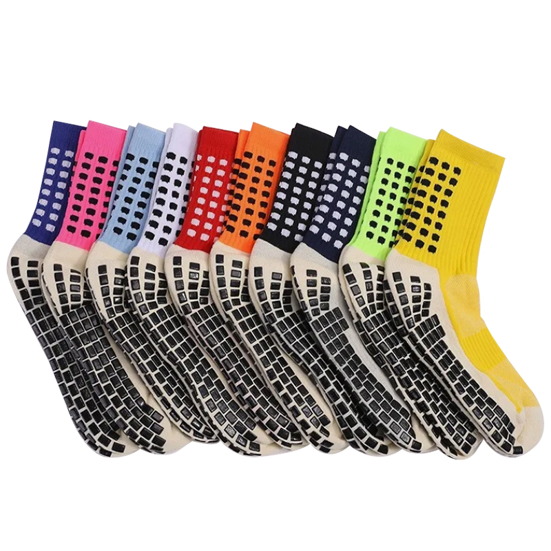 Meias de futebol antiderrapantes em jacquard brilhante