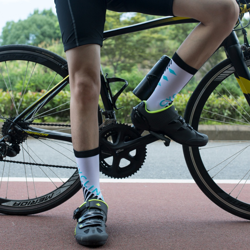 Meias jacquard de nylon de pressão para ciclismo ao ar livre